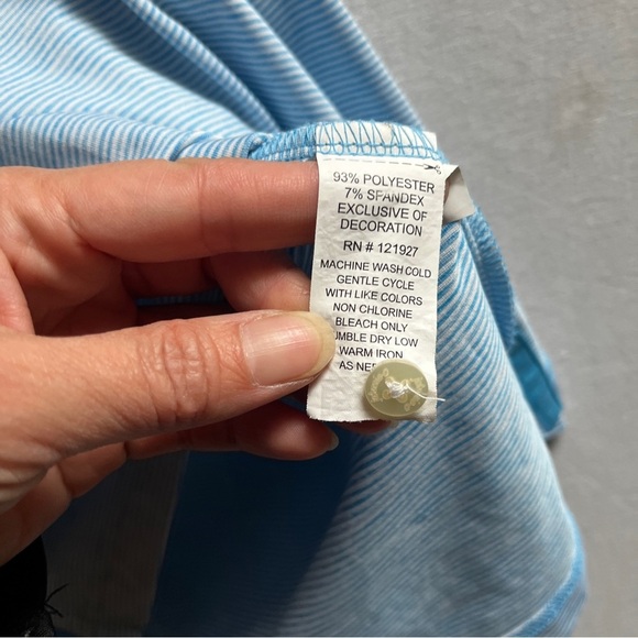 Johnnie O Light Blue Stripe Polo Shirt XL - Picture 7 of 9